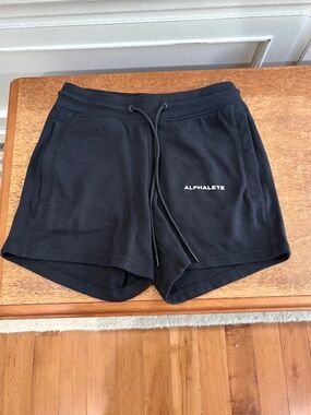 Alphabets black sweat shorts